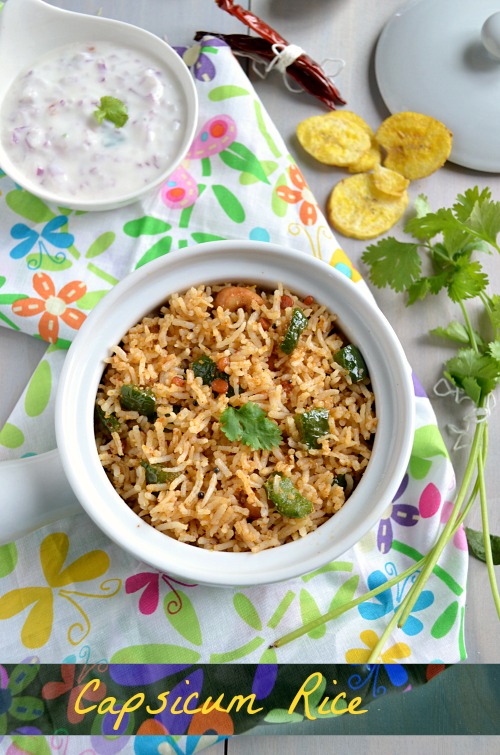 Capsicum Rice No onion and Garlic Version Nalini'sKitchen